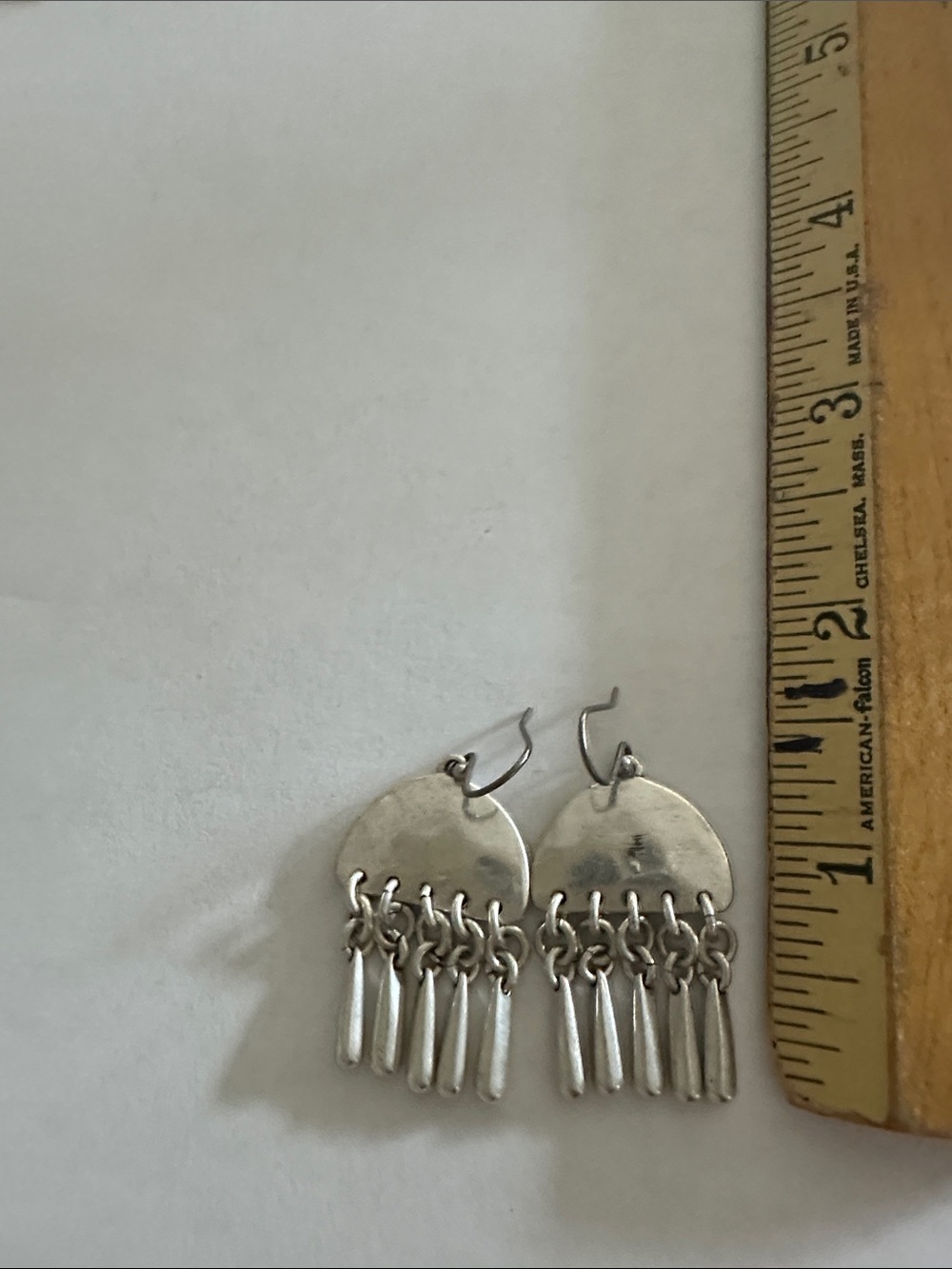 Sterling-Inspired Silver Fringe Drop Earrings - Picture 2 of 2